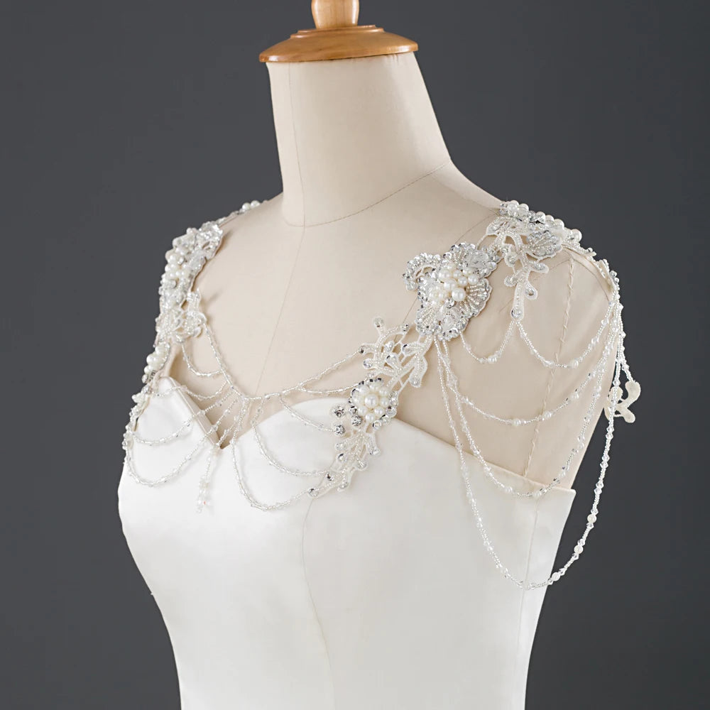 Bridal Jewelry Diamond Shoulder Chain Crystal Necklace Bolero Bridal Covered Body Chain Wedding Accessories Women Shrugs SG10