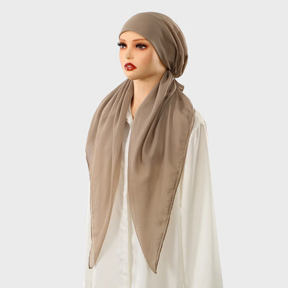 New Muslim Instant Hijab Scarf Print Turban Thick Hair Bonnet Night Cap Turban For Sleeping Elastic Hair Satin Bonnet For Sleep