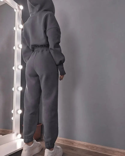 Fleece Sport Jumpsuit Women Playsuit Sportswear Female Long Sleeve Zipper Hoodies Jumpsuits Zipper Up Autumn Winter Overalls