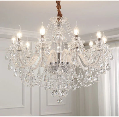 Luxury Home Crystal Chandeliers Villa Lighting for Living Room Decorate LED Ceiling Pendant Lights Indoor Hanging Lights Fixture