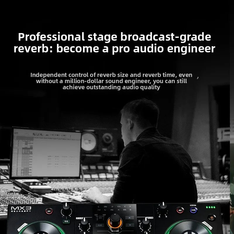 MX3 Recording Card Equipment,live streaming equipment  Complete Set of Mixer Microphones,Universal Condenser Microphones