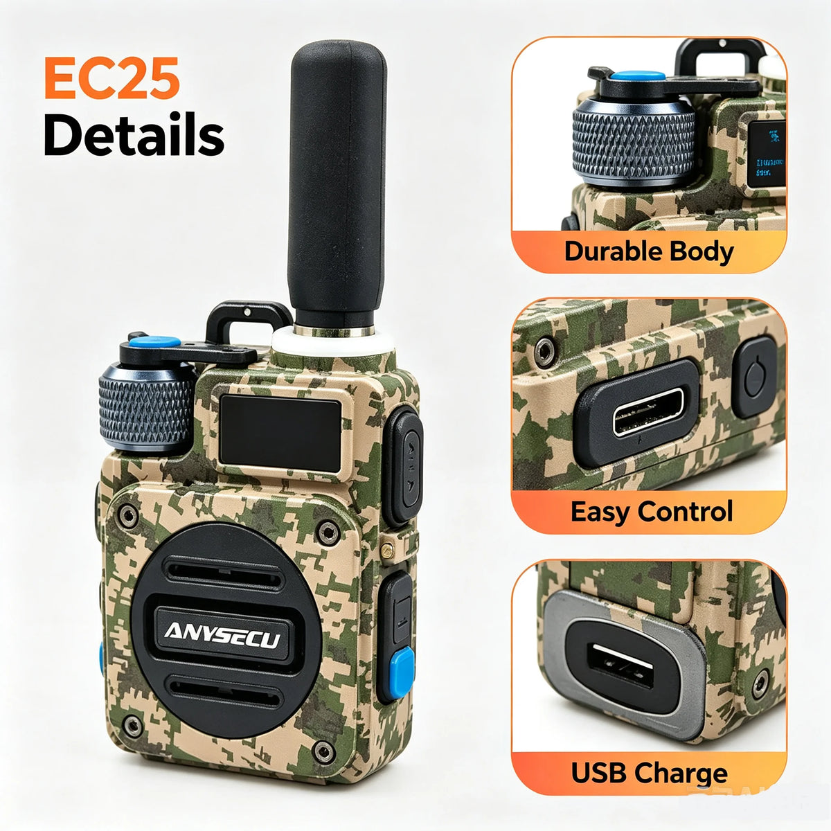 Hot SALE 4G Radio Camo G6 Australia B4 Band EC25-AU Type-C 6800mAh Battery Portable PoC Mini Two Way Radio With Realptt Platform