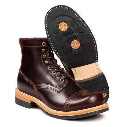 Hand Welt Goodyear Autumn/winter British Calf Leather Men Ankle Boot Lace-up Man Hot Trend Top Fashion Outdoor Climbing Boots