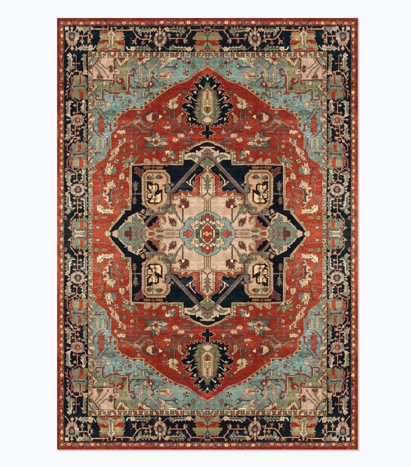 American Retro Style Rugs for Bedroom Large Area Living Room Decoration Anti-slip Carpet Washable Lounge Floor Mat Home Soft Rug