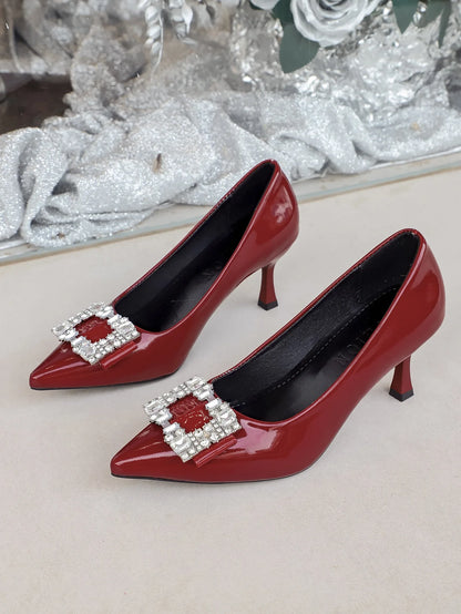Women High Heel Pumps Elegant Pointed Toe High Heels Shoes Designer Spring Wedding Shoes Women Trend Slip-On Luxury Heels Women