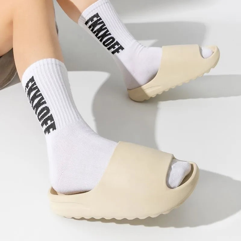 Evshine Women's Coconut Slippers Cloud Thick-soled Sandals Summer Fashion Soft Bottom Men Beach Shoes EVA Non-slip Bath Slides