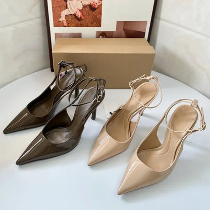 2025 Summer Stiletto Modern Sandals for Women High Heels Sexy Ankle Strap Pointed Toe Luxury Brand Party Wedding Bridal Shoes
