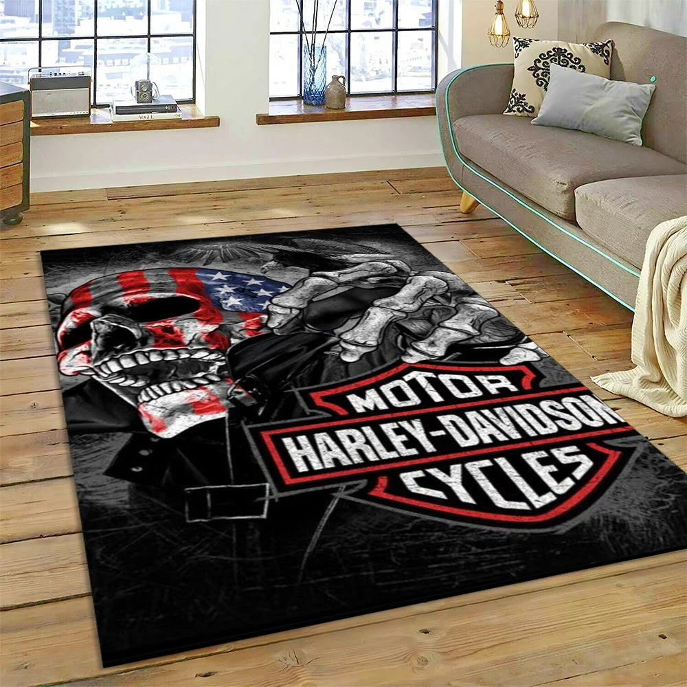 27 Style Harley-y Motorcycle Logo Rug Carpet for Living Room Bedroom Home Decor,floor Mat Non-slip for Sofa Doormat Gift kids