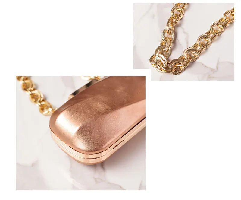 Golden Bag Ladies Oval Designer Luxury Handbags Irregular Dress Purse Fashion Buckle Party Women's Clutch Brand Cross Body Bag