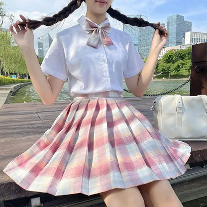 Japanese Bow Tie Skirt Set Student Pleated Skirt Jk Uniform Korean School Sexy Girl Preppy Style Seifuku Japanese School Uniform