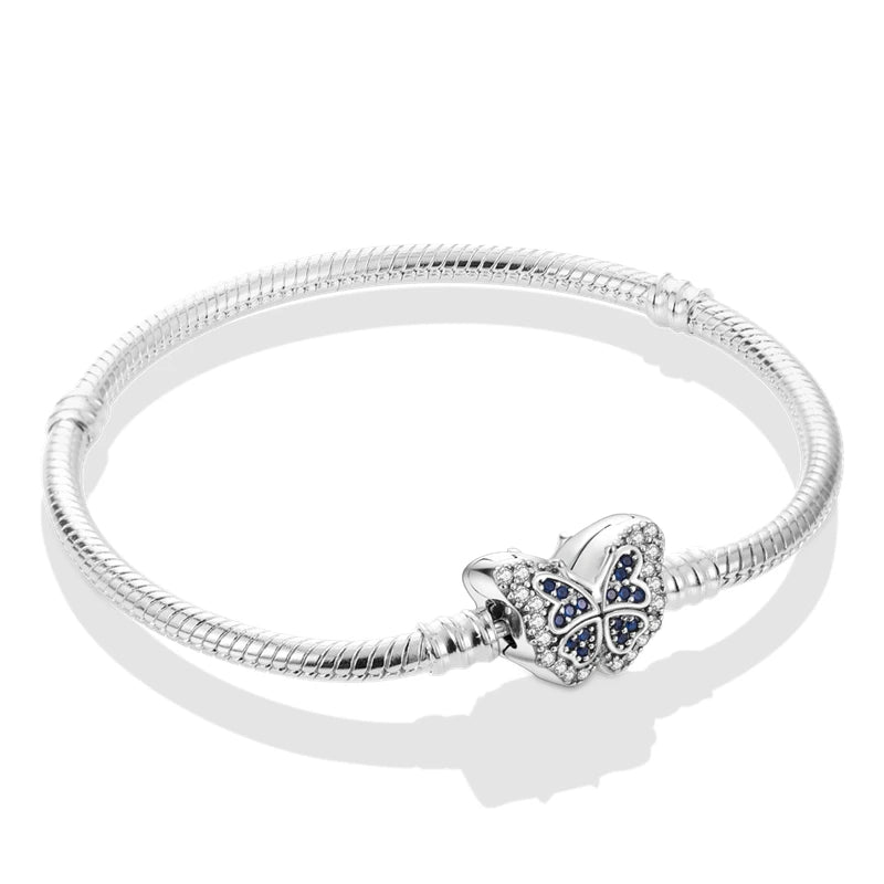 925 Sterling Silver Heart Love Snake Chain Bracelet Infinite Knot Butterfly For Women Fit Original Charms Beads Jewelry Gift