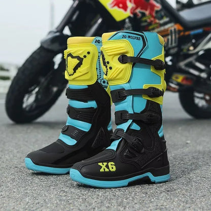 Motorcycle Boot Men Women Riding Mid-Calf Ankle Protective Shoes Motorbike Equipment Racing Rally Long Botas Motorcycle Boots