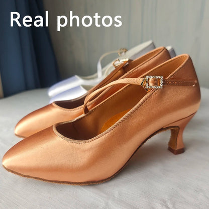 Women New Modern Dance Shoes Girls Standard Dancing Shoes High Heeled Ballroom Latin Dance Shoes for Women 5cm Heels