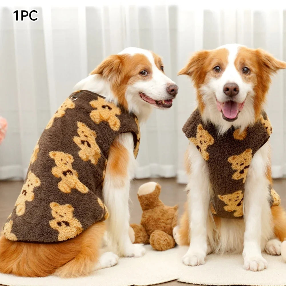 Autumn Winter Warm Dog Clothes for Small Dogs Cats Outdoor Soft Cozy Fleece Jacket Vest Coat Pet Medium Large Dogs Costume