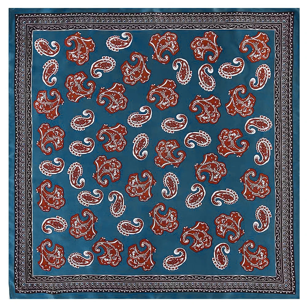 100% Pure Mulberry Silk Women Square Scarf Prints Headband Neckerchief Luxury Female Hair Ornament Female Bandana Scarves 53CM