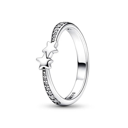 New 925 Sterling Silver Rings Stackable Infinite Silver shining Zircon Ring For Women Wedding Anniversary Birthday Jewelry Gift