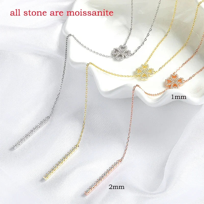 FCGJHW All Moissanite Necklace Pendant for Women Long Chain Lab Diamond Luxury Wedding Party Jewelry S925 Sterling Silver 2026