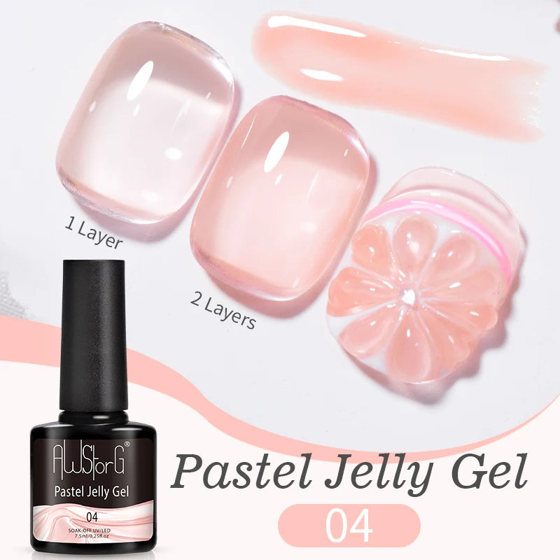 AWStorG 7.5ml Light Color Cat Eye Gel Nail Polish Pink Semi Permanent Glitter Magnetic Gel Soak Off UV LED Varnish Nail Art