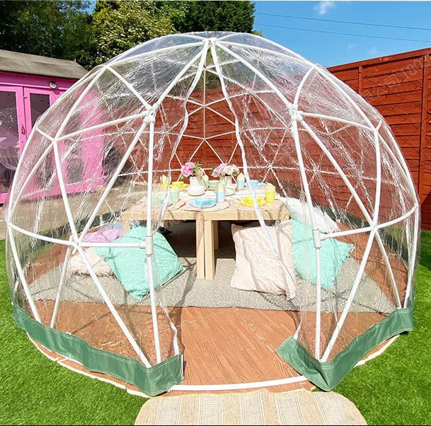 Factory-Price 3.6m Outdoor Garden Clear Geodesic Dome Igloo Tent Aluminum Steel Frame PVC Wedding Party Event Exhibition-5m 6m