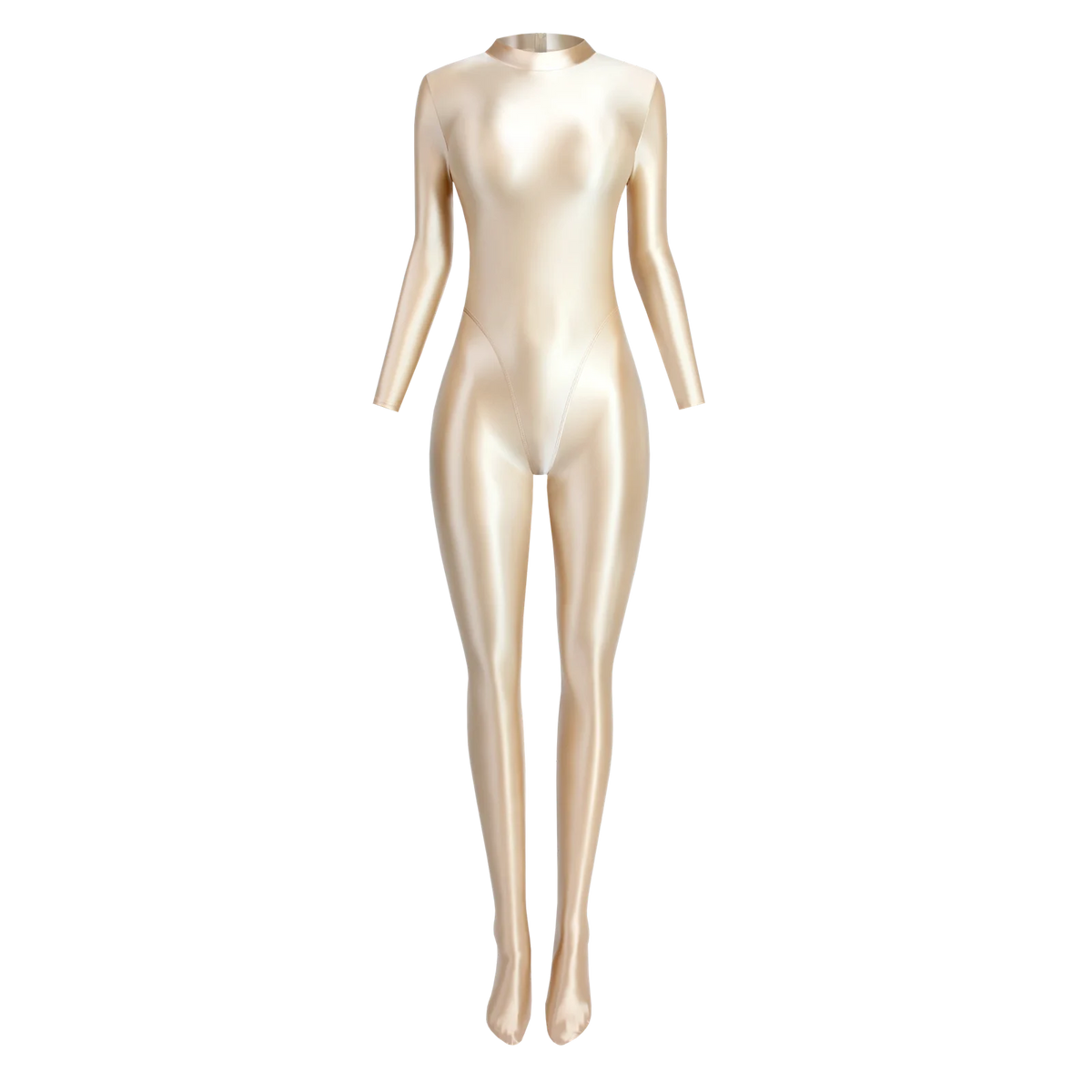 MJINM Spandex Catsuit Women Full Body Shiny Glossy Bodysuits Tight-Fitting Yoga Sport Tights Catsuit Jumpsuits Zentai