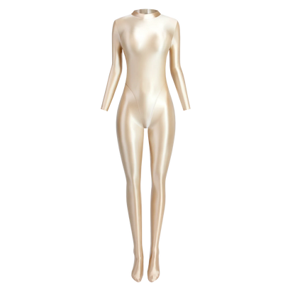 MJINM Spandex Catsuit Women Full Body Shiny Glossy Bodysuits Tight-Fitting Yoga Sport Tights Catsuit Jumpsuits Zentai