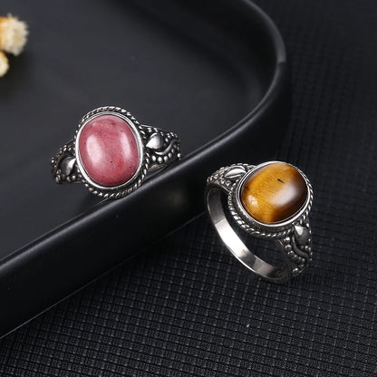 New Fashion 925 Silver Oval High Quality Natural Tiger Eye Rings for Men Women Gifts Trendy Jewelry Wholesale Dropshipping