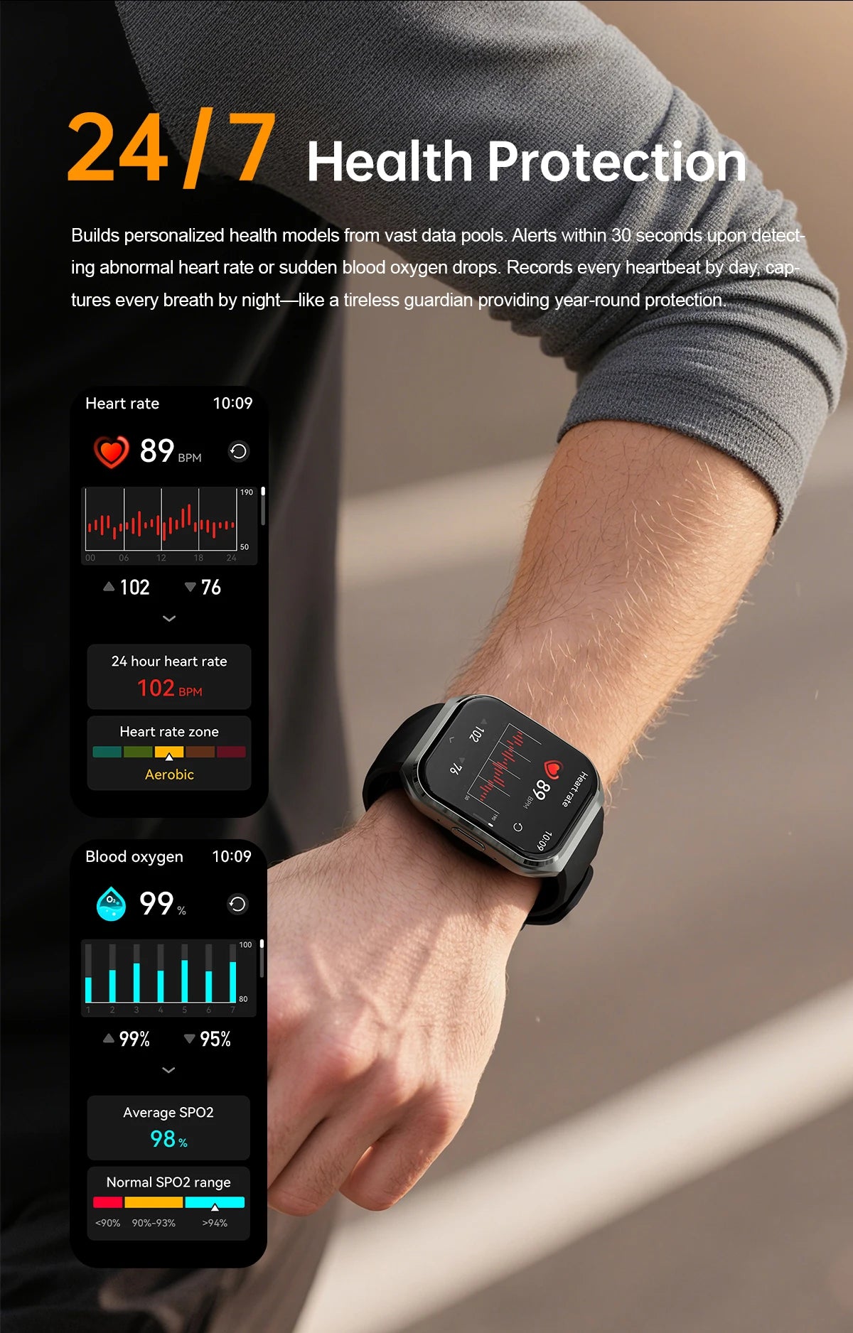 New Smart Watch Man 1000mAh Long Standby Outdoor Smartwatch Men IP68 Waterproof Heart Rate Sport BT Call Big Battery Smart Watch