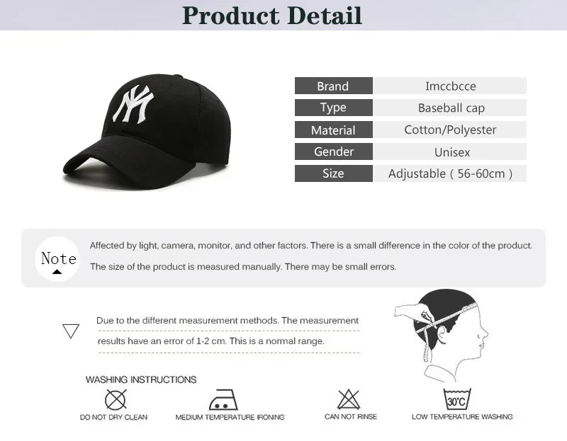 1PC Unisex Casual Baseball Caps Letter Embroidery Hip-hop Hats Spring Autumn Outdoor Adjustable Trucker Caps Sunscreen Hat