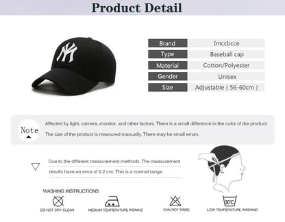 1PC Unisex Casual Baseball Caps Letter Embroidery Hip-hop Hats Spring Autumn Outdoor Adjustable Trucker Caps Sunscreen Hat