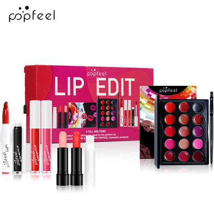 Essential Eye Makeup Set for Beginners Matte&Shimmer Eyeshadow Palette, Mascara, Eyebrow Pencil, Lip Eyeliner,Brush Tool Set Box