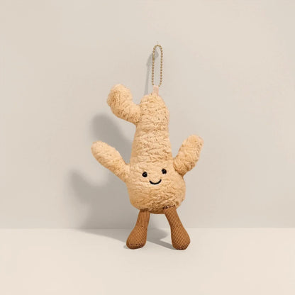 Cartoon Cute Fruit and Vegetable Plush Series Keychain Toy Peach Pear Cherry Doll Smiling Face Fruit Decoration Pet Gift