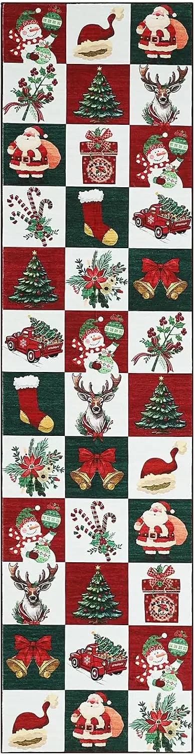 Garvee Christmas Rugs for Living Room Prints Soft Low Pile Bedroom Rug Large Carpet Stain Resistance Non Shedding Indoor Carpet for Dining Room Kitchen Office Decor