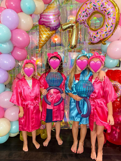 40 Pcs Girls Spa Party Supplies 10 Birthday Squad Princess Robe 10 Tote Bags 10 Headbands 10 Spa Masks for Birthday