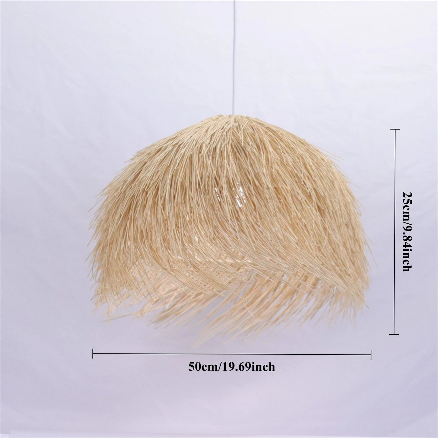 Japanese Wabi Sabi LED E27 Pendant Lights 50CM Rattan Straw Hat Chandelier Retro B&B Suspend Lamp Retro Raffia Decor Droplight