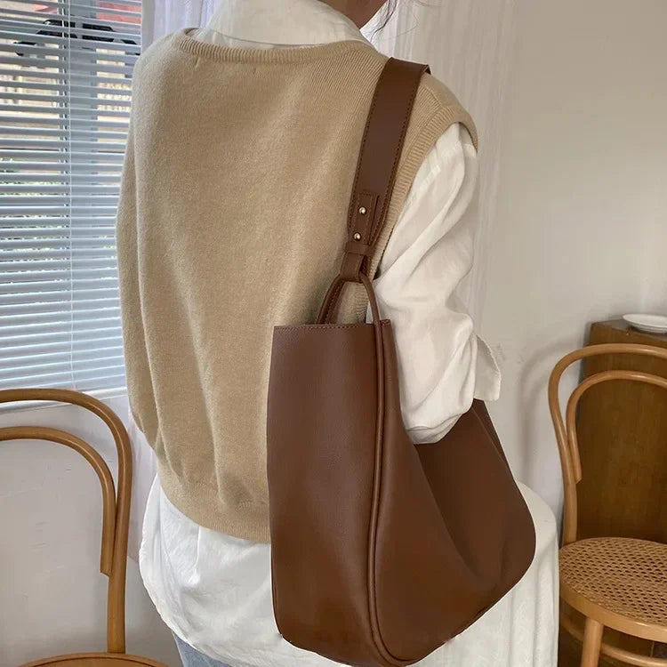 Luxury Trend Tote Bag Woman 2025 Large Capacity Female Shoulder Bag High Quality Leather Simple Designer Woman Handbag Purse