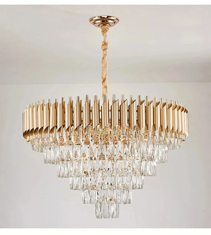 Luxury Crystal Pendant Lamp Lustre Home Decor Ceiling Chandelier Modern Dining Room Kitchen Bedroom Living Room Hanging Lights