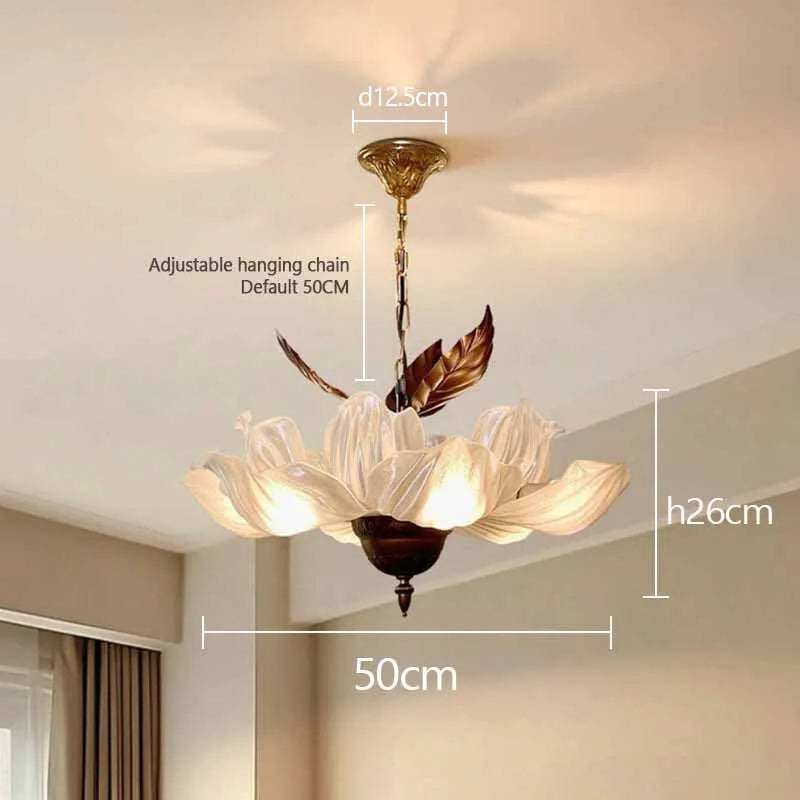  Flower Petal Pendant Light Medieval Style Chandelier Retro Tricolor Lights Interior Restaurant Living Room Bedroom Lighting