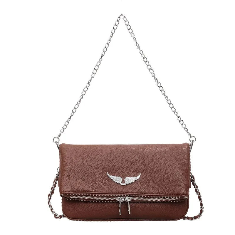 Fashionable Retro Ladies Chain-Shoulder Square Bag Luxury Textured Crossbody Shoulder Bag Women Handbags and Purses Underarm Bag