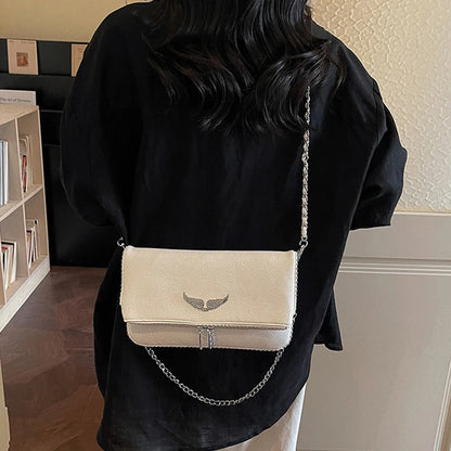 Fashionable Retro Ladies Chain-Shoulder Square Bag Luxury Textured Crossbody Shoulder Bag Women Handbags and Purses Underarm Bag
