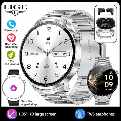 2026 New TWS 2 in 1 Smart Watch with Earbuds Bluetooth Call Earphone Smartwatch Men Women Heart Rate Monitor Sport Music Watches
