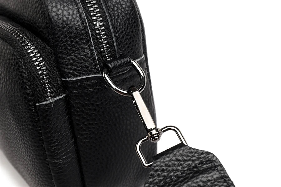 Luxury Solid Color Genuine Leather Ladies Messenger Bag 100% Soft Cowhide Shoulder Crossbody Bags For Women 2023 Female Handbags
