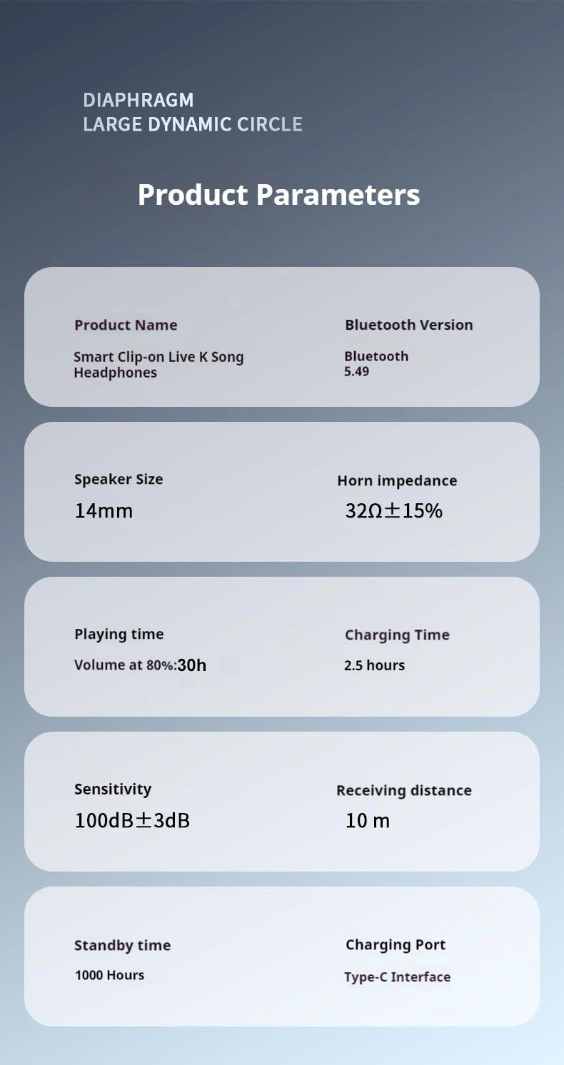 Lavalier HD Screen Bluetooth Headphones 30H Play Surround Sound Headsets Noise Reduction Wireless Earphones Handsfree In HD Mic
