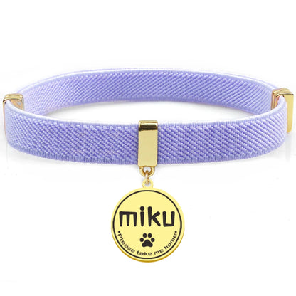 Cute Customized Cat Collar Round Metal Name Tag Breakaway AirTag Kitten Collars Adjustable Pet Collars for Cats and Puppies Dogs