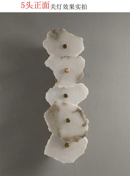 Natural Marble LED Wall Lamp Copper Luxury Novelty Lighting Sconce For Bedroom Living Dining Room Wall Decor Modern Art Design