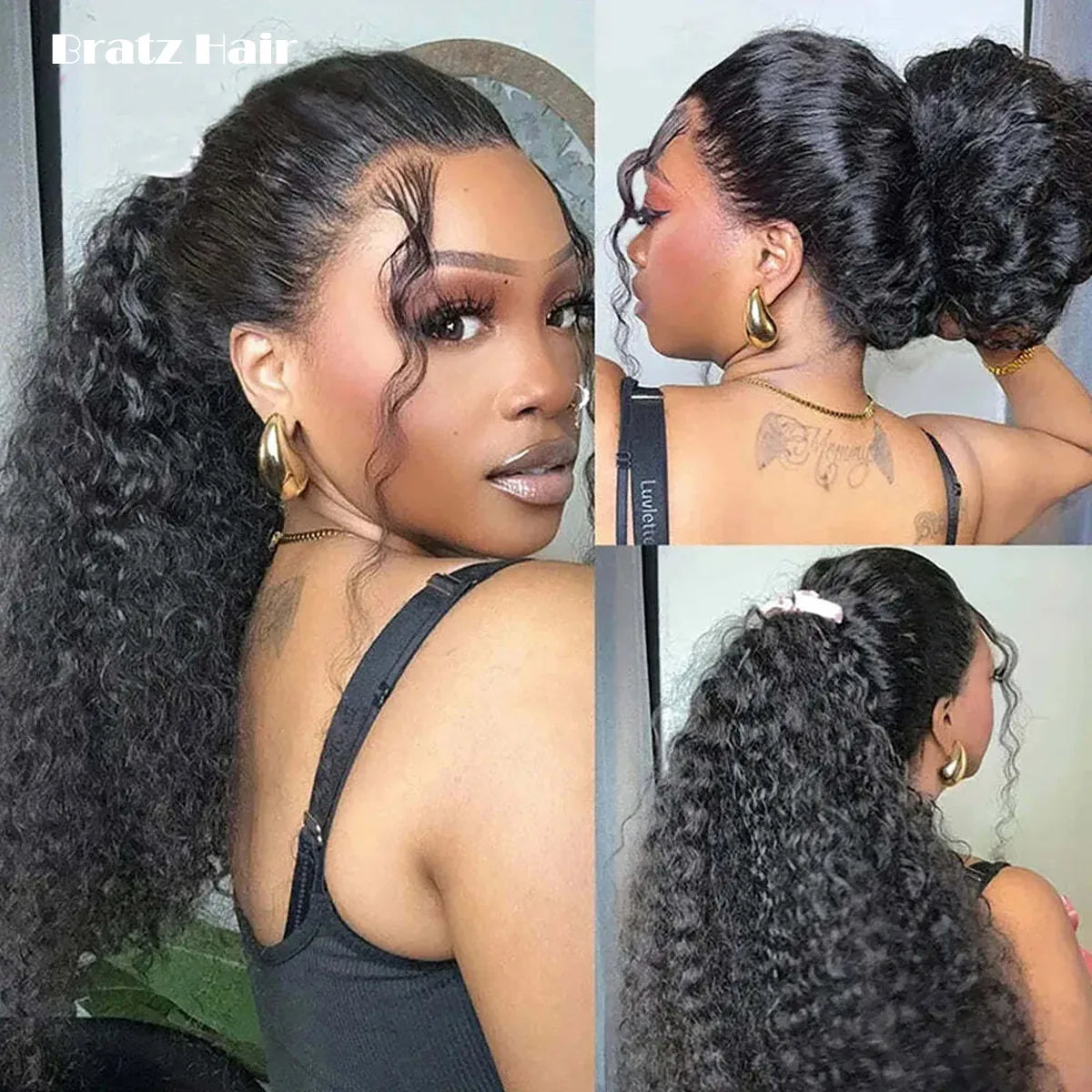 Glueless 13x4 Lace Frontal Pixie Curly Wig Human Hair 360 13x6 Deep Wave Wigs for Woman Ready to Wear Glueless Wigs 300 Density
