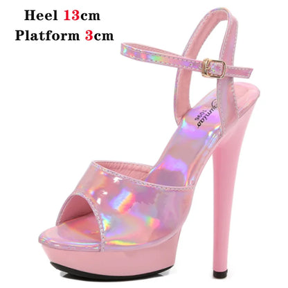Platform Shoes for Women 2023 Designer Luxury Strip Pole Dance Heels Dance Shoes Red Pink Sandals Women Summer Elegant 20cm High