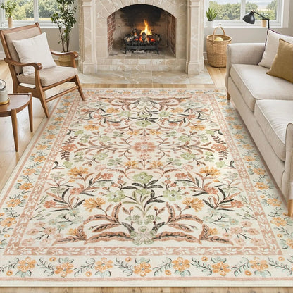 Vintage Floral BOHO Rugs Living Room Large Area Carpet Bedroom Floor Mats Foldable Machine Washable Rug Long Strip Runner Mat 러그