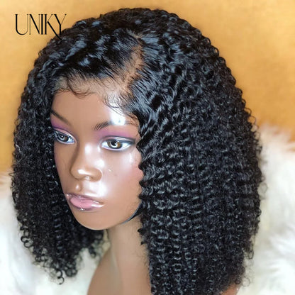 Short Curly Human Hair Bob Wig Curly Lace Front Human Hair Wigs ForWomen PrePlucked Brazilian Glueless 13x4 Lace Wig Unikyhair