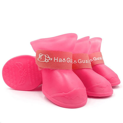 4Pcs Pet WaterProof Rainshoe Anti-slip Rubber Boot For Small Medium Large Dogs Cats Outdoor Shoe Dog Ankle Boots Pet Accessories