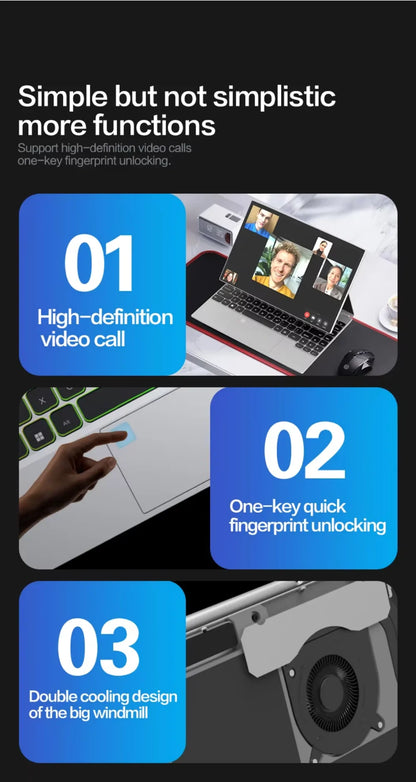 14-inch IPS touch screen computer tablet laptop N95 office business notebook 16G RAM 128G - 1TB SSD RGB WINDOWS 11 Touch ID